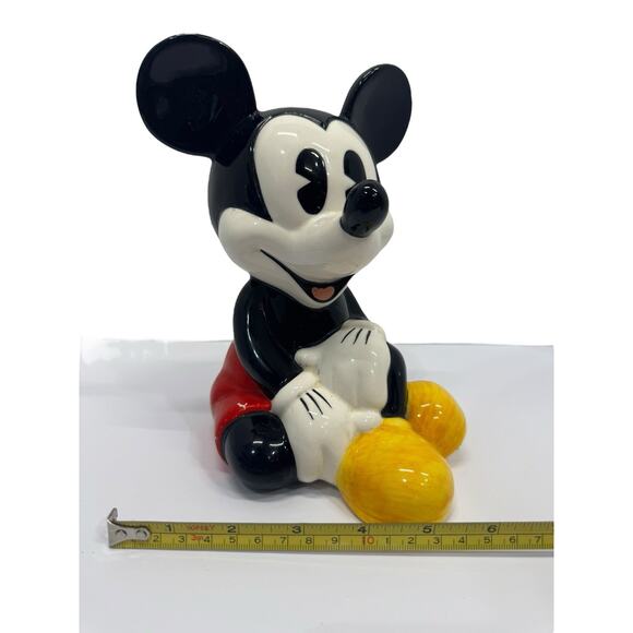 Walt Disney Pie Eyed Mickey Mouse Ceramic Piggy Bank 8 3/4” X 6" - Picture 14 of 14
